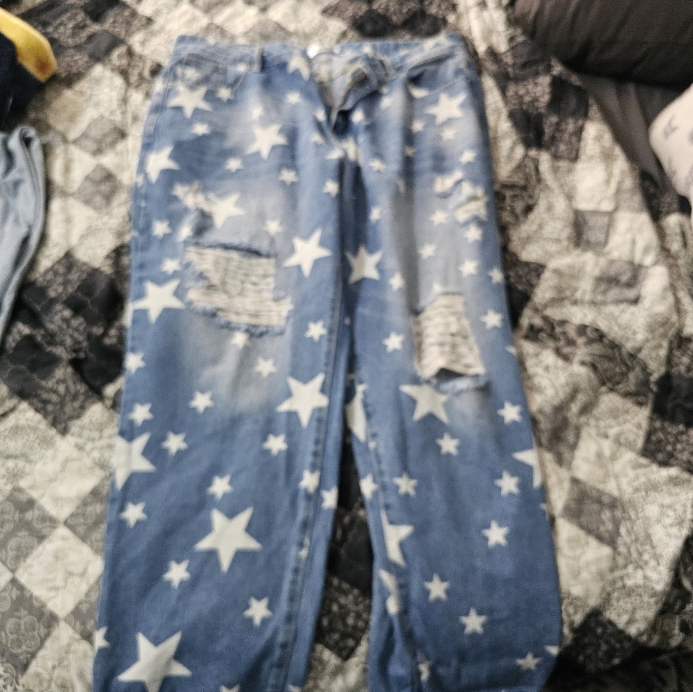 Brand new jeans with stars